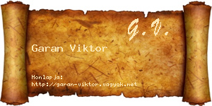 Garan Viktor névjegykártya